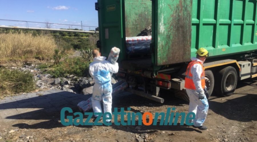 Bonifica torrente Macchia: rimossi oltre mille chili di eternit VIDEO