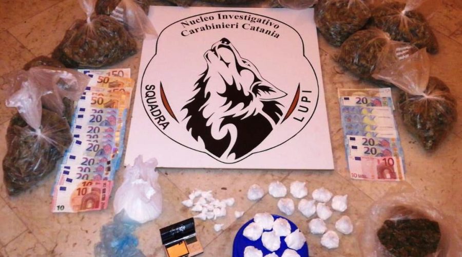 Catania, operazione antidroga dei “Lupi”: due gli arrestati. Sequestrati oltre 1,5 Kg tra “coca” e “marijuana”