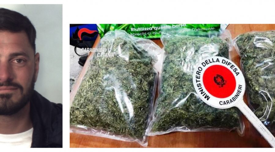 Catania,  minore arrestato mentre prende in consegna 1 Kg di “fumo”. Preso anche l’uomo che gli ha affidato la droga