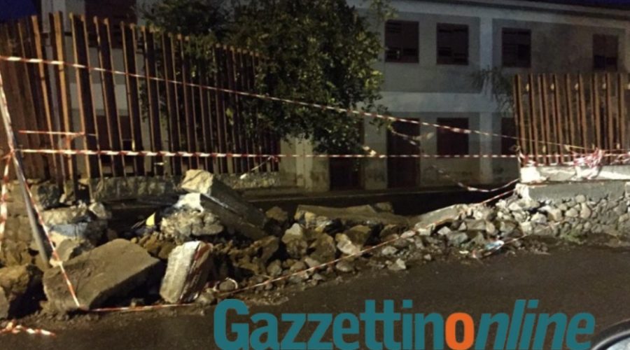 Giarre, crolla, a causa di un grave incidente, muro della scuola media di Trepunti