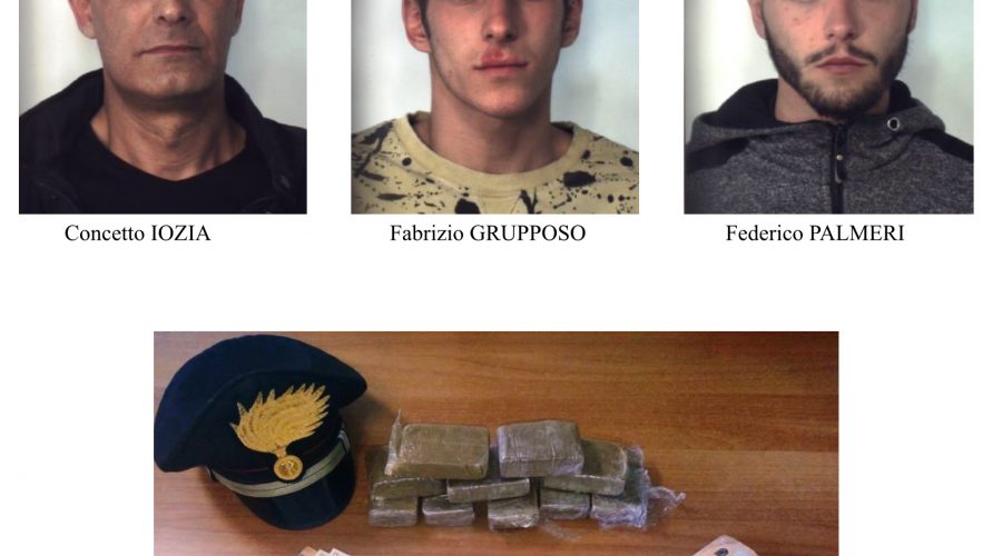 Intercettati con 1 Kg di hashish nell’auto: tre arresti nel quartiere Librino