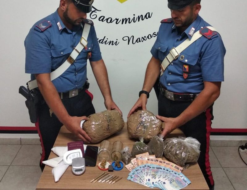 Taormina, a casa con oltre 1 kg di droga: arrestato 36enne