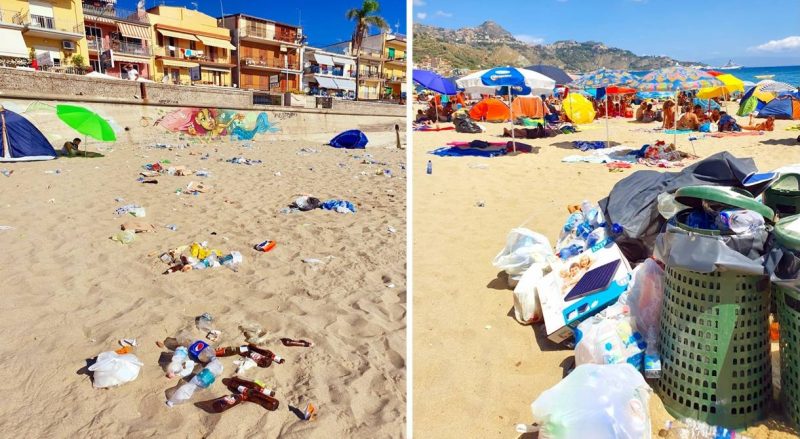 Ferragosto a Giardini Naxos nella “spiaggia pattumiera” del rione San Pancrazio