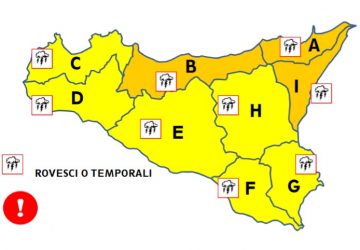 Maltempo area Ionica: preallarme arancione della Protezione civile per domani