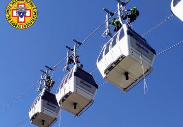 Simulazione d'intervento in caso di blocco della funivia Taormina - Mazzar&ograve;