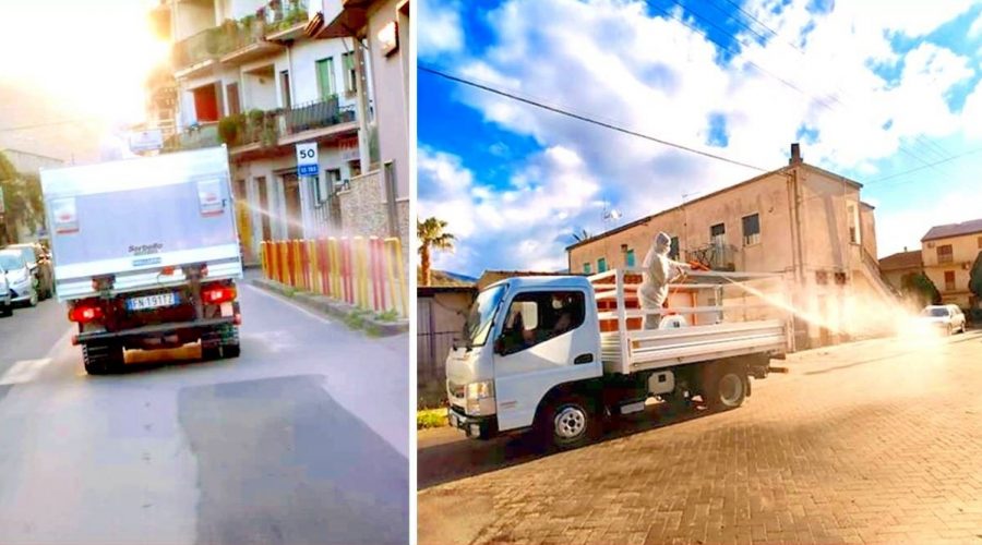 Francavilla di Sicilia, Coronavirus disinfestazione