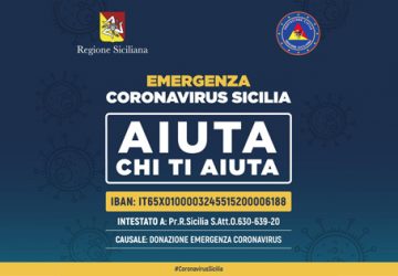 Coronavirus in Sicilia, attivato conto corrente per le donazioni