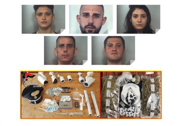 Controlli a tappeto a San Giorgio e a San Giovanni Galermo: 5 arresti. Sequestrato oltre 1 kg di droga