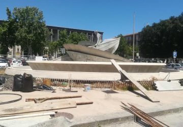 Catania, riqualificazione fontana di piazza Verga, sopralluogo del sindaco Pogliese