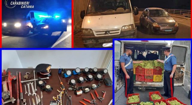 Operazione dei CC nelle campagne: arrestati 6 razziatori catanesi FOTO
