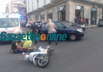 Giarre, scontro tra auto e scooter in corso Matteotti: due feriti