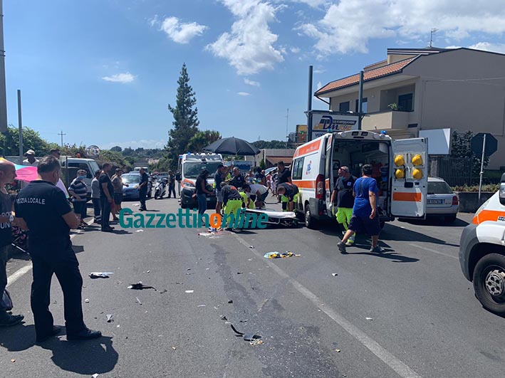 Giarre, pauroso incidente sullla Statale 114: due feriti. Intervento dell’elisoccorso