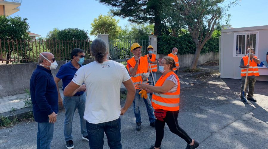 Riposto, al via i due cantieri regionali: sopralluogo del sindaco Caragliano e assessore Caltabiano