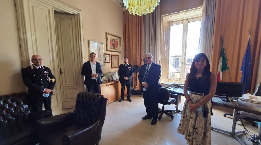 Giarre, visita istituzionale in municipio del neo comandante dei Cc Rosati