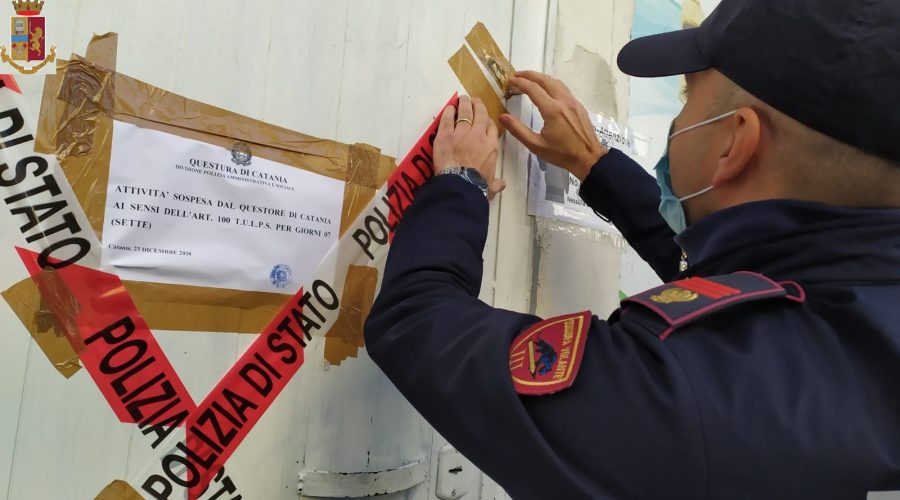 Catania, Polizia chiude un alimentari in via Di Prima