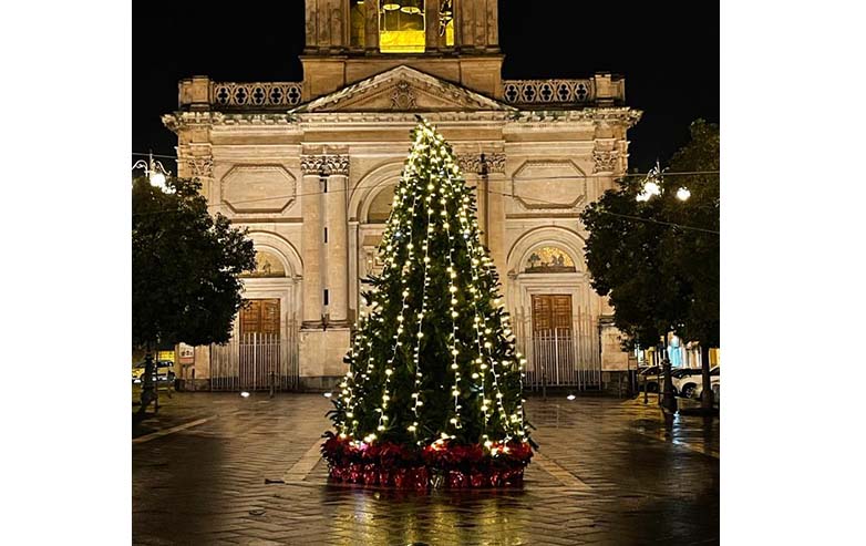 Giarre, grazie a tre imprenditori anche piazza Carmine ha il suo albero di Natale