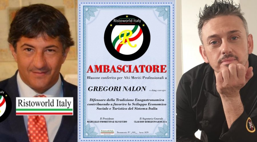 L’associazione siciliana Ristoworld Italy nomina Gregori Nalon Ambasciatore della Cucina