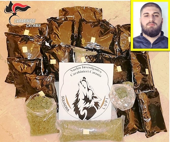 Catania, blitz antidroga dei “Lupi”: sequestrati 11 Kg di marijuana. Arrestato il custode della droga VD