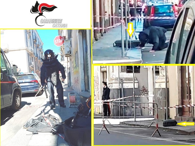 Catania, valigia sospetta in pieno centro. Intervengono gli Artificieri dell’Arma