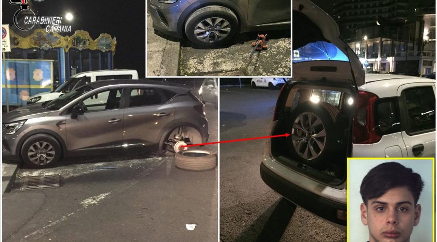 Smontano le ruote ad un’auto parcheggiata: in manette due ladri