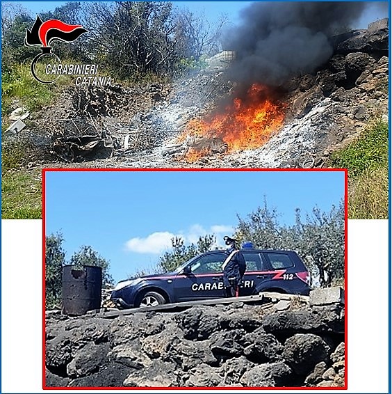 Belpasso, incendia i rifiuti nella discarica abusiva: area sequestrata, proprietario arrestato