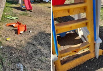 Riposto, deprecabile atto di vandalismo al parco giochi di Torre Archirafi