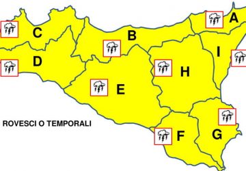 Maltempo, allerta Gialla in Sicilia