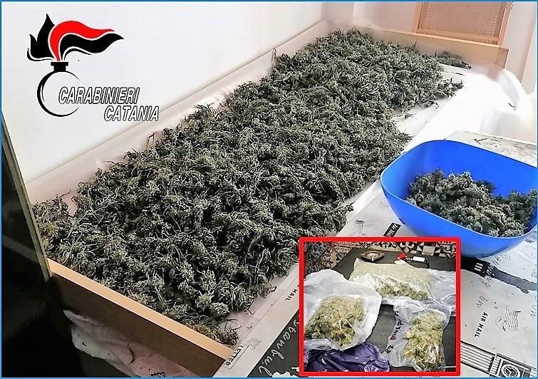 Spacciatore mascalese nascondeva in due alloggi a Giardini 9 chili di marijuana: arrestato