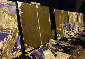 Giarre, manifesti elettorali di Leo Patan&egrave; dati alle fiamme e imbrattati