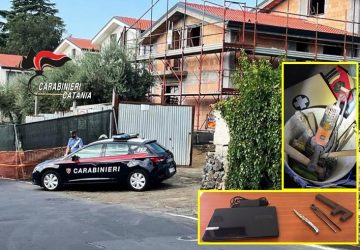 Trecastagni, si erano impadroniti di attrezzature in un cantiere edile: due arresti
