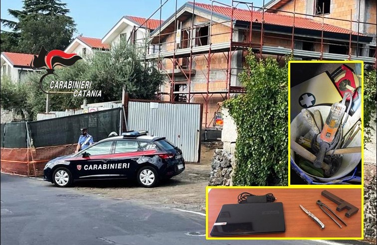 Trecastagni, si erano impadroniti di attrezzature in un cantiere edile: due arresti
