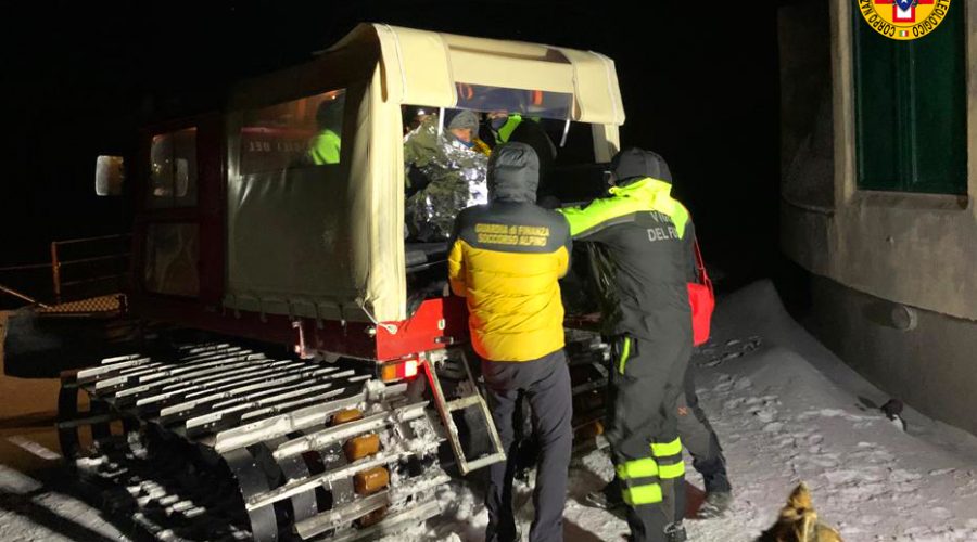 Recuperati 3 escursionisti bloccati a quota 2900 sul versante Nord dell’Etna