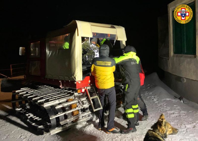 Recuperati 3 escursionisti bloccati a quota 2900 sul versante Nord dell’Etna