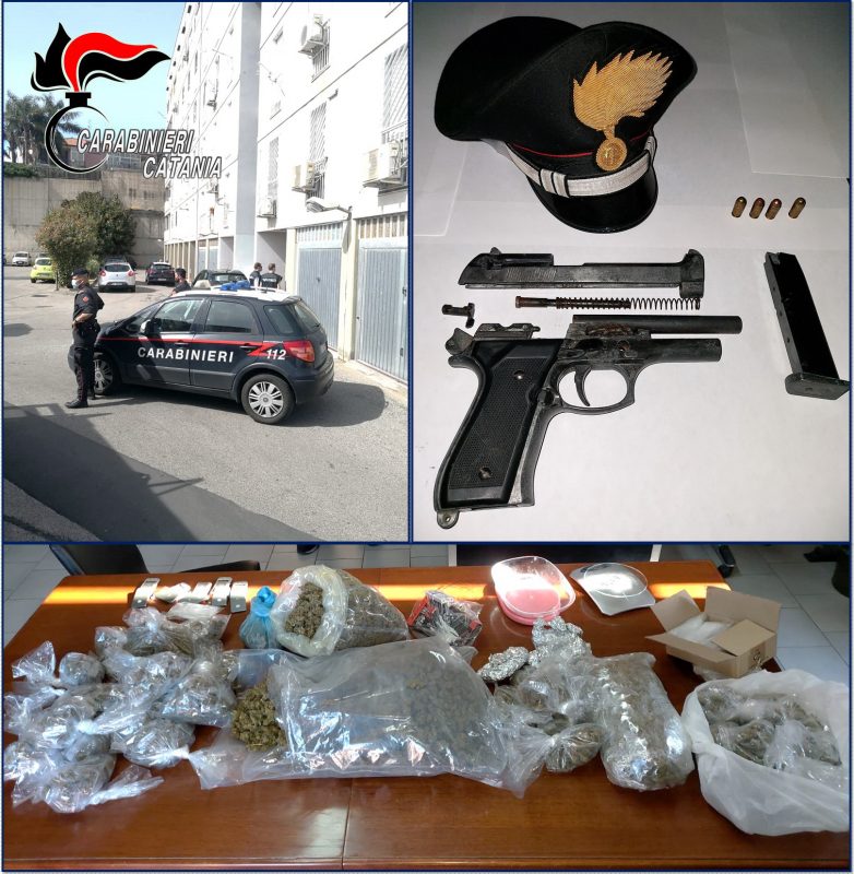Raffica di perquisizioni dei Carabinieri: due arresti, sequestrata droga e una pistola