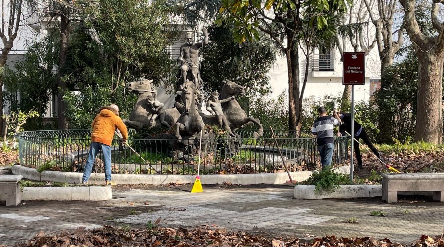 Panchina rossa a villa Margherita