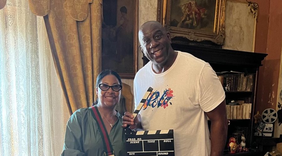 Magic Johnson in visita al Castello degli Schiavi di Fiumefreddo