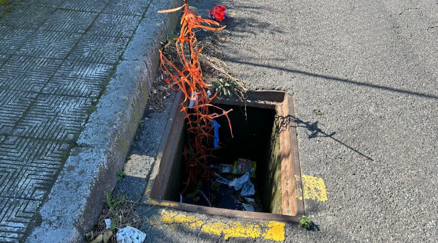 Giarre, sul viale Federico II di Svevia da mesi mancano le coperture dei tombini