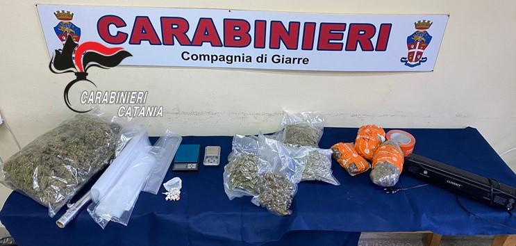 Blitz antidroga dei Cc, un arresto a Macchia. In auto quasi 2 chili di erba