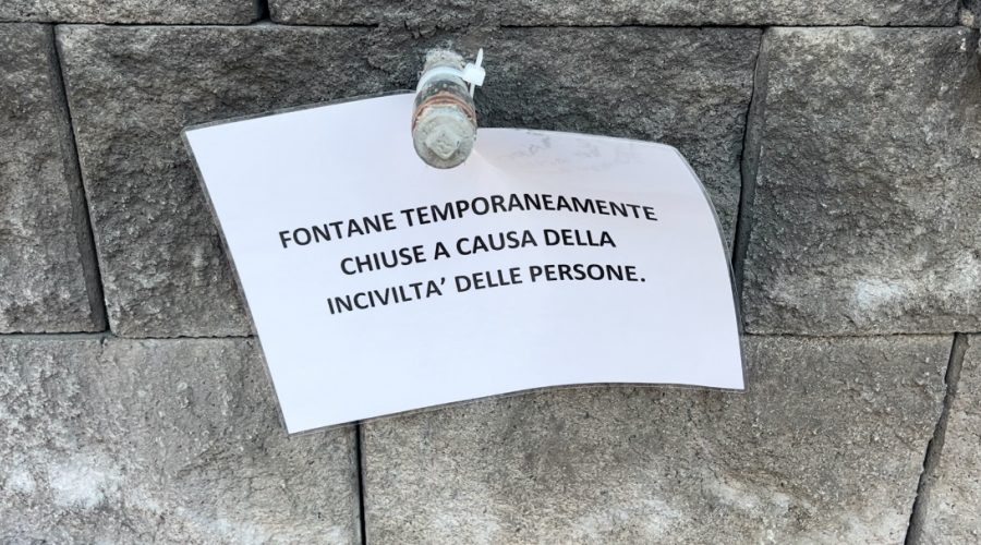 CARTELLO CHIUSURA FONTANE