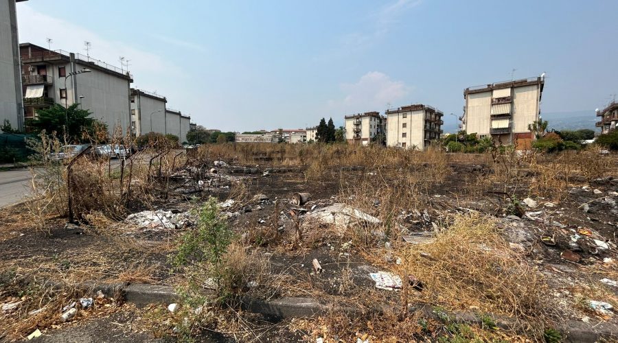 Giarre, nel quartiere Jungo colonne di fumo nero inquinante. Ramaglie e canneti nel vicino torrente