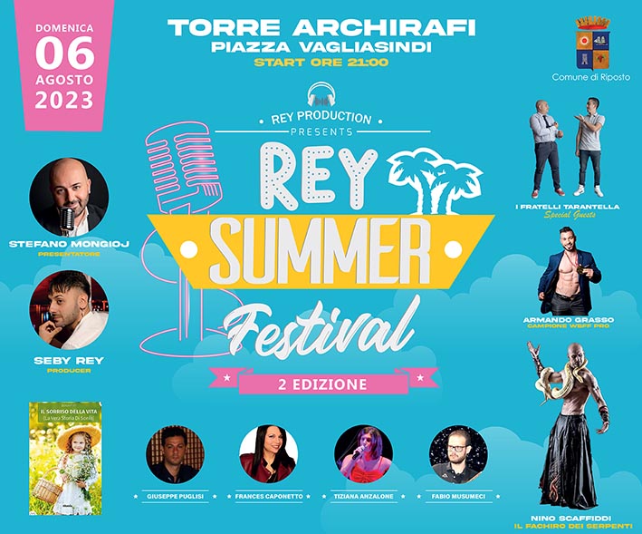 Domenica a Torre Archirafi la seconda edizione del “Rey Summer Festival”, evento dedicato ai giovani talenti della musica