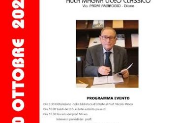 Giarre, premio Biagio And&ograve;: ricordo e intitolazione della Biblioteca del Liceo Classico a Nicol&ograve; Mineo