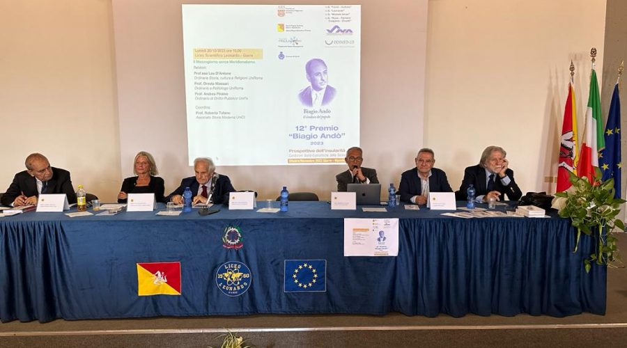 Giarre, Premio Biagio Andò: terza conferenza “Il Mezzogiorno senza Meridionalismo”