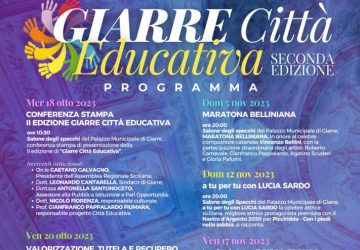 Al via la seconda edizione di &ldquo;Giarre citt&agrave; educativa&rdquo;, dal 18 ottobre al 19 novembre