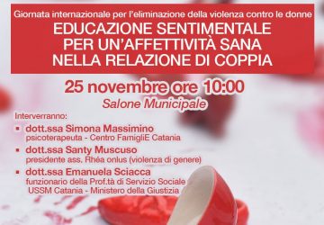 Riposto, un oggetto rosso per dire no alla violenza sulle donne. Il 25 novembre conferenza su "Educazione sentimentale e affettivit&agrave; sana"
