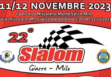 Si scaldano i motori per la 22ª edizione dello Slalom Giarre–Milo, in programma il 12 novembre