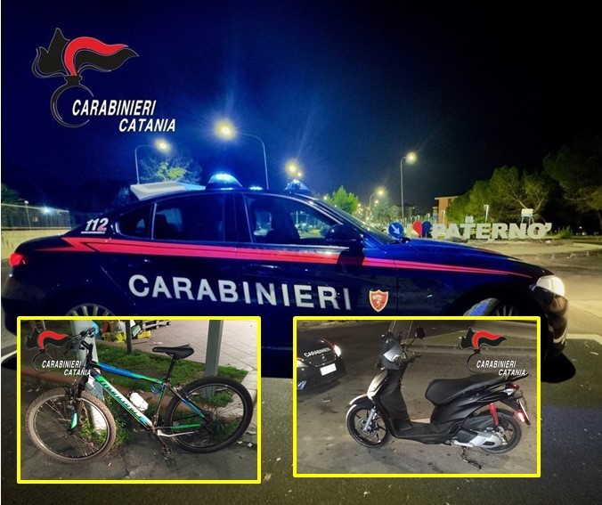 Rubano uno scooter ed una bici ma per strada incontrano i Carabinieri: arrestato 19enne
