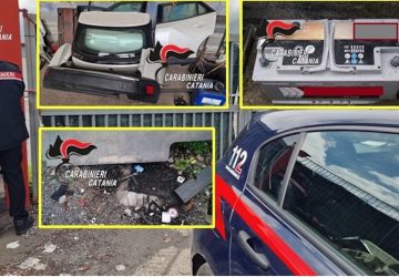 Riposto, scoperto dai carabinieri magazzino con pezzi di auto rubate: due denunce