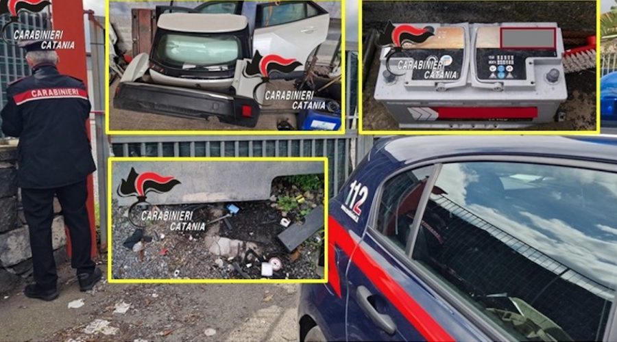 Riposto, scoperto dai carabinieri magazzino con pezzi di auto rubate: due denunce
