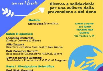 Giarre, al Cine Teatro Rex ricerca e solidariet&agrave; con la Fondazione ARMR sulle malattie rare. Ospite il prof. Silvio Garattini